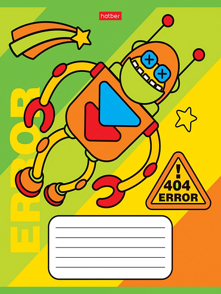 Тетрадь 12 л. лин. "Я-робот" 5 диз.в блоке скругл.углы 