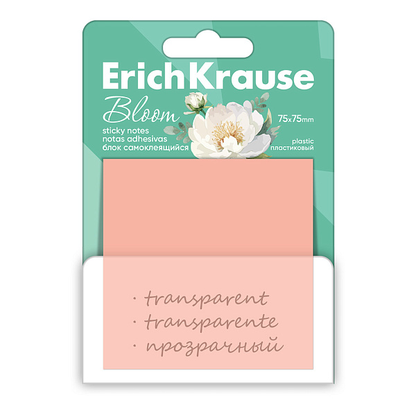 Бумага на л/п 75*75 50 л. ErichKrause Pastel Bloom, пластиковый, ассорти