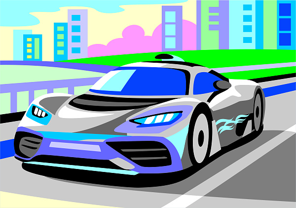 Картина по номерам для малышей "Спорткар"