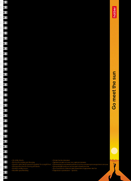 Тетрадь А4 96 листов без линовки с Шаблоном в клетку и линию на гребне "Навстречу" обложка с карманом 60-65г/кв.м перфорация на отрыв  Обл. мел.картон в индив.упак.