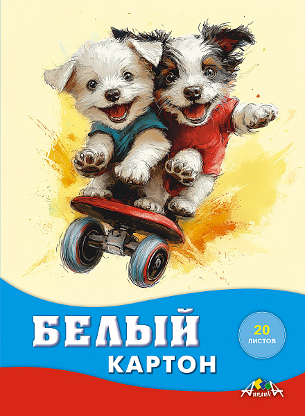 Картон белый А4 20 л. "Веселые друзья" папка