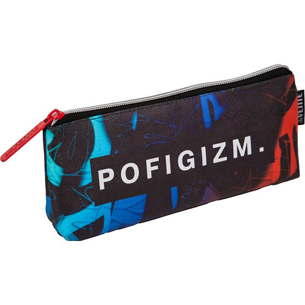 Пенал "deVENTE. Pofigizm" 21x8x3,5 см, треугольный для 45 пр. на молнии, искусственная кожа до -40C 