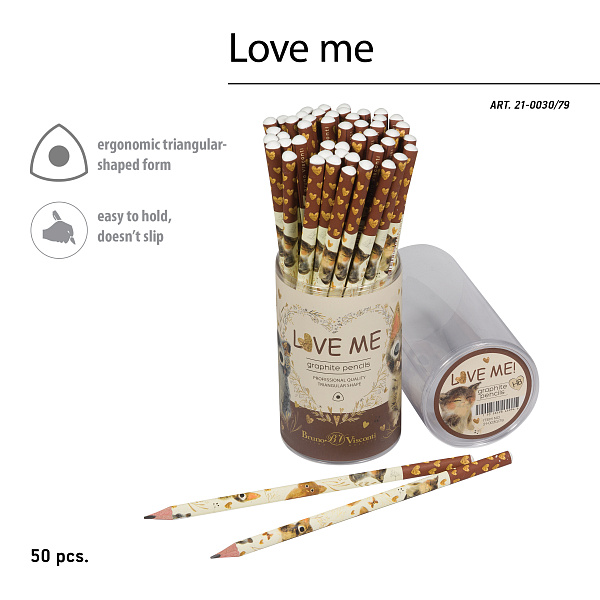 Карандаш ч/г "LOVE ME. КОТИКИ. СЧАСТЬЕ." НВ 