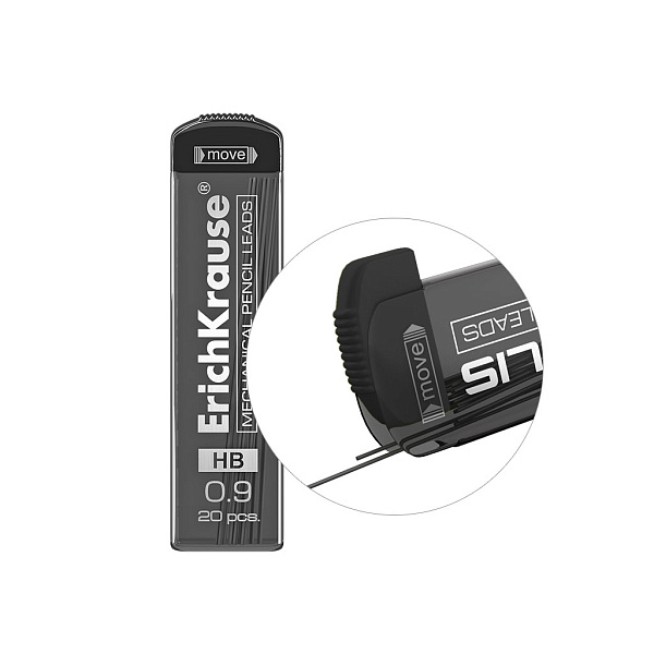 Грифели для механических карандашей 0,9 мм ErichKrause® HB  (в футляре по 20 шт.)