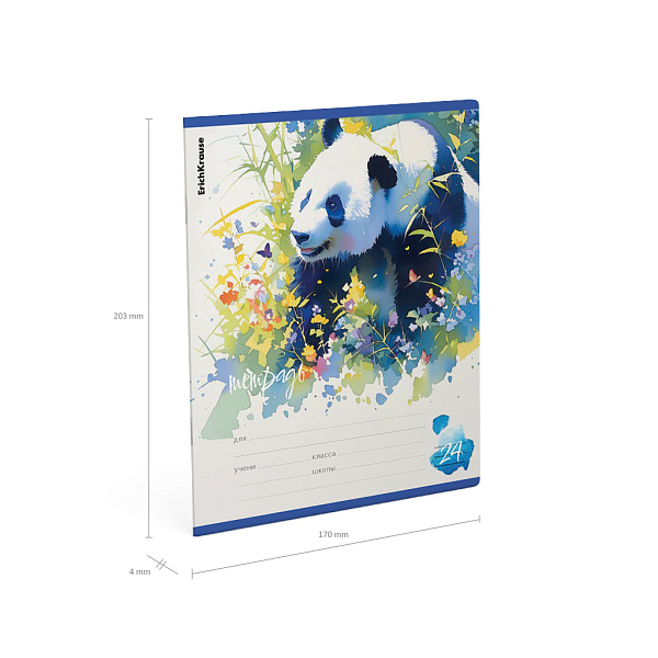 Тетрадь 24 л. кл. "Flower Panda" ErichKrause  (в плёнке по 10 шт.)_MIX-PACK