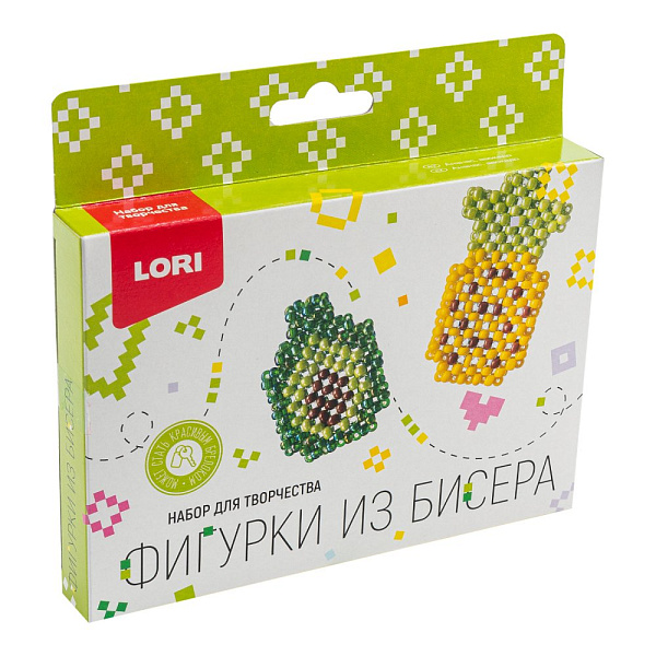 Фигурки из бисера. Брелоки "Ананас, авокадо"