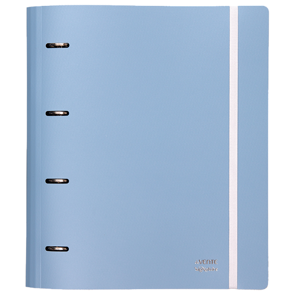 Папка 4 кольца "deVENTE. sigNATURE" A4 (295x355x38 мм) Ø 30 мм, полипропилен 650 мкм, сумеречно синяя, фактура "ткань" на 250 листов бумаги или 50 вкладышей, внутренний карман 160 мкм, широкая резинка, индивидуальная упаковка