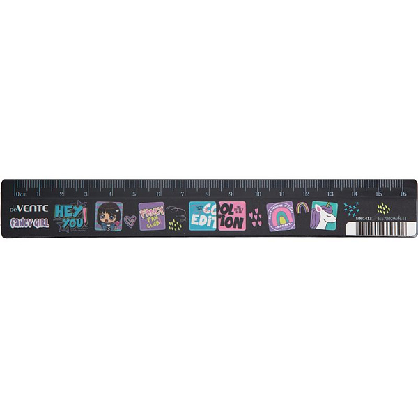 Линейка 16 см "deVENTE. Fancy Girl" с дизайном, с индивид.маркир., с цветным стикер