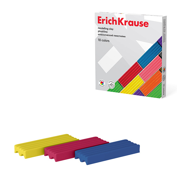 Пластилин 10 цв. ErichKrause 160г (коробка) Классический