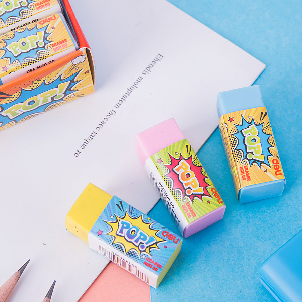 Ластик Deli  POP 35×15×15 мм ассорти