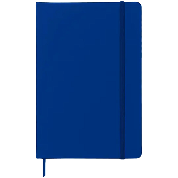 Записная книжка "deVENTE" A6 (105 ммx145 мм) 160 стр, синяя, кремовая бумага 70 г/м² в клетку, твердая обложка из искусственной кожи с покрытием Soft Touch, вертикальная резинка, закругленные уголки, 1 ляссе, печать в 1 краску, в термоусадочной пленк