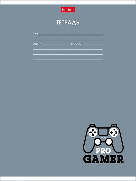 Тетрадь 12 л. лин. "Gamer"  5 диз.в блоке скругл.углы