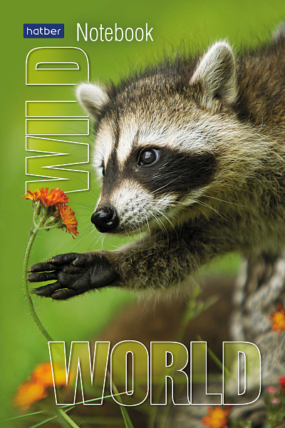 Блокнот А6 40 л. кл. на клею "Дикий мир" 80г/кв.м Обл. мел.бумага глянц. ламин. "Premium"