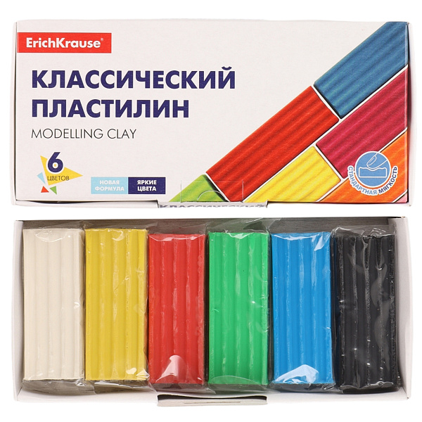 Пластилин 6 цв. ErichKrause 96г (коробка) Классический 