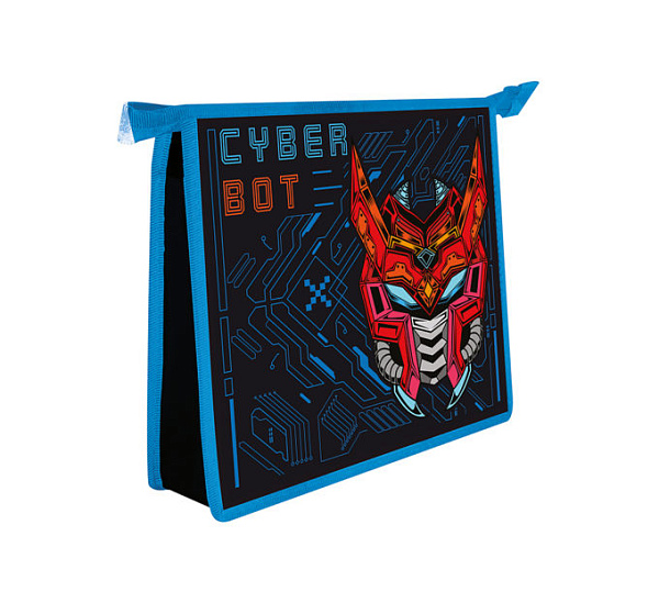 Папка для тетрадей А5 молния сверху "CYBER BOT" с дизайном 