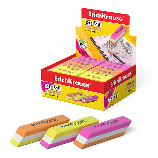 Ластик ErichKrause DRIVE 57х15х13 мм