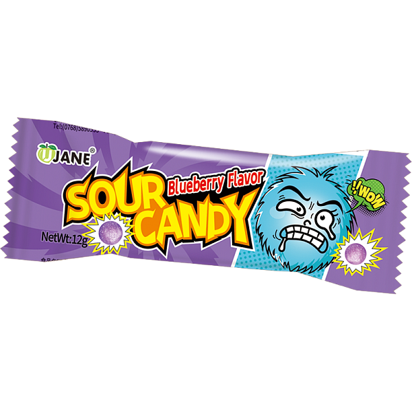Леденцы кислые Sour Candy Mini 12 г, в пластиковом пакете, голубика