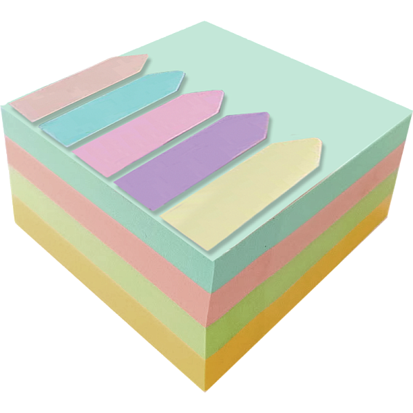 Закладки-стрелки пластиковые "deVENTE. Pastel" полупрозрачные 76x76 мм, 400 л.75 г/м², 5 пастельных 