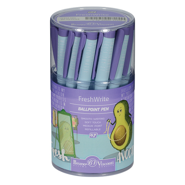 Ручка шариковая 0,7 мм "FreshWrite. Авокадо. Модница" СИНЯЯ