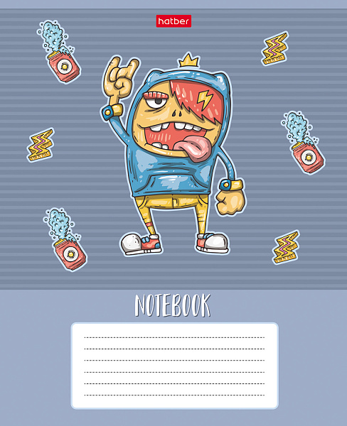 Тетрадь 24 листа в линию "Freaky friends" 5 диз.в блоке скругленные углы