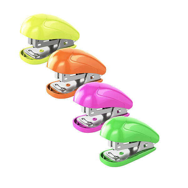 Степлер МИНИ на 20 л. 24/6-26/6 ErichKrause Compact Neon ассорти