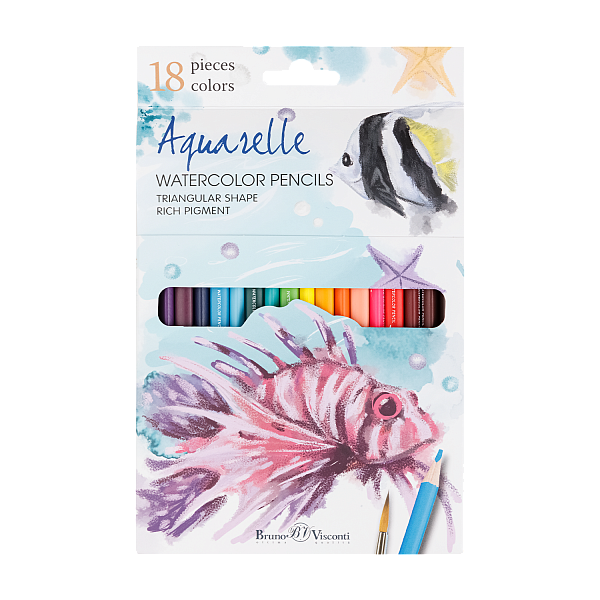 Карандаши 18 цв. акварельные "DREAM WORLD"