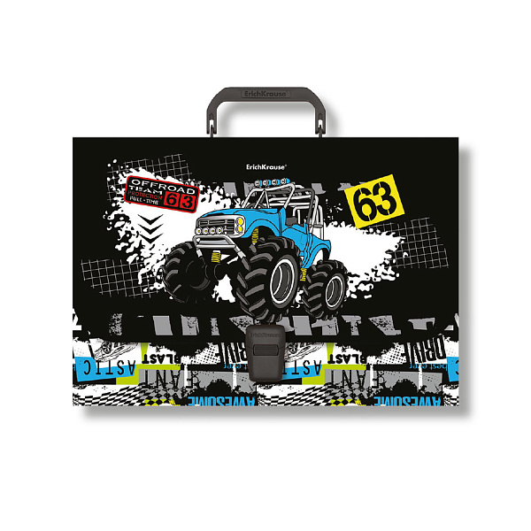 Портфель пластиковый ErichKrause® Track Car, A4 (в пакете по  1шт.)
