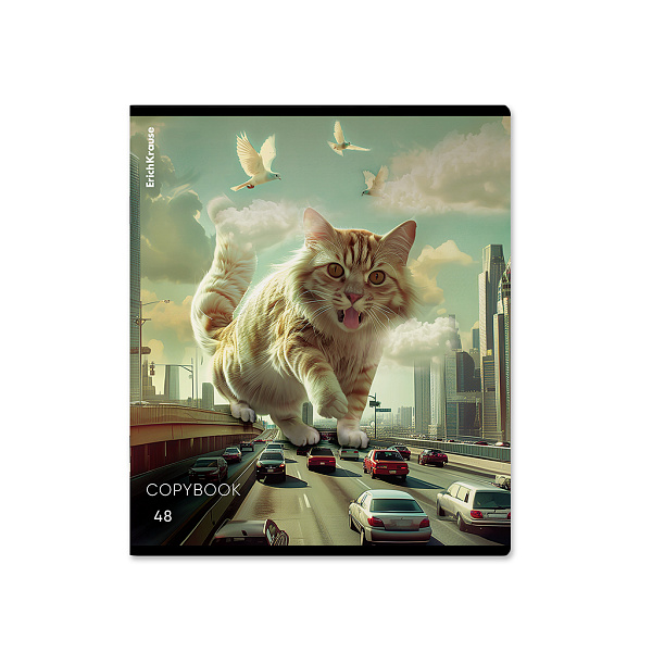 Тетрадь 48 л. кл. ErichKrause Big City Cats, глянцевая ламинация_MIX-PACK
