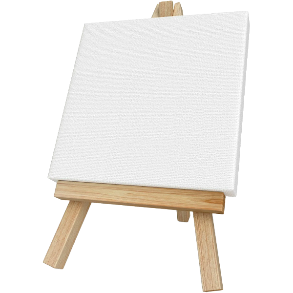 Мини мольберт с холстом на подрамнике 10x10 см грунтованный "deVENTE. ART" 100% хлопок 280 г/м², мелкое зерно, цвет белый, термоусадочная пленка