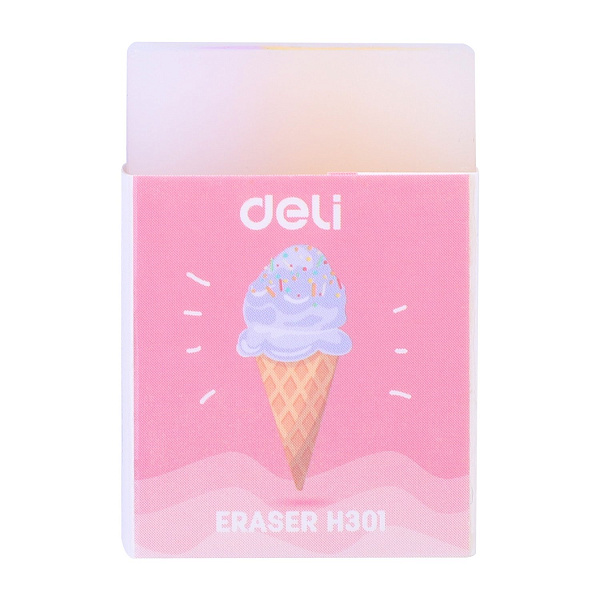 Ластик Deli прямоугольный 38х25х17мм ассорти индивидуальная картонная упаковка