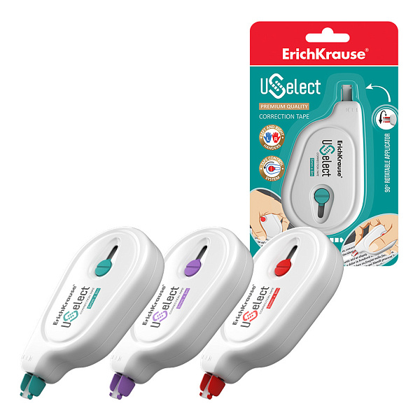 Корректир. лента 5мм х 8м ErichKrause® USelect с поворотным аппликатором, 