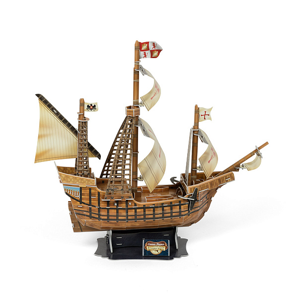 Сборная модель "REZARK" Пазл 3D Серия "Корабли" 113 эл. Санта-Мария, 44 х 39 х 16см (пенаполистирол)