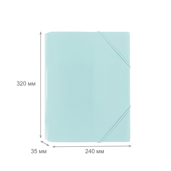 Папка на резинке А4 "Expert Complete" Trend Pastel "Pastel" 600 мкм 35 мм диагональ бирюзовый EC234419