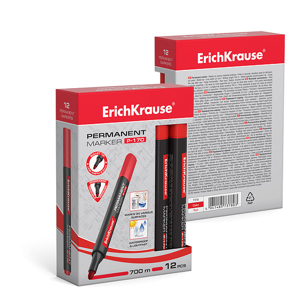 Маркер перм. ErichKrause®  P-170, КРАСНЫЙ