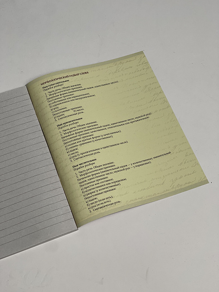 Тетрадь предметная 36 листов "Картинки"  Русский язык, со справочным материалом, обложка мелованная бумага, блок №2 (серые листы)