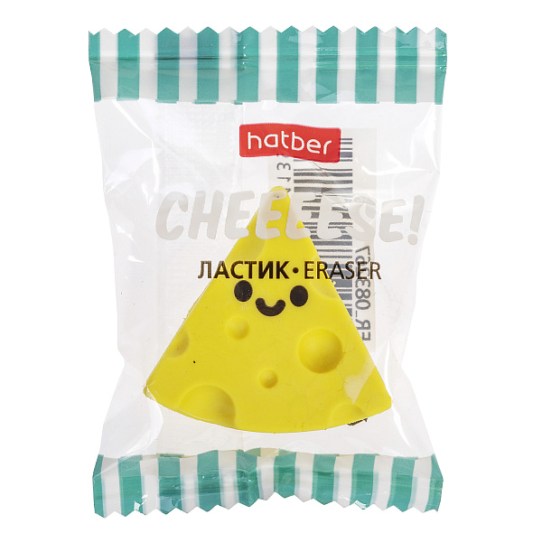 Ластик Hatber Cheeese!/Сыыыр! PVC  48шт.  в картонной Дисплей-витрине