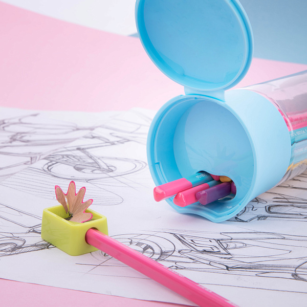 Карандаш ч/г HB Deli U-Touch трехгран. дерево корпус ассорти в тубе