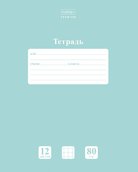 Тетрадь 12 л. кл. NEWtone PASTEL Зеленый нефрит Класс "A" 80гр/кв.м скругл.углы "Premium"