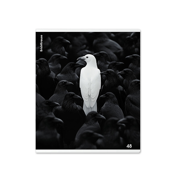 Тетрадь 48 листов в клетку "Black Focus", матовая ламинация+выборочный УФ-лак ErichKrause _MIX-PACK