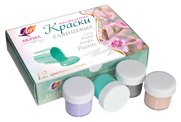 Акрил 12 цв. 20 мл. Луч пастель