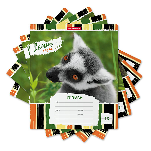Тетрадь 18 л. лин. "Lemur Style",  ErichKrause  