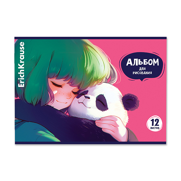 Альбом д/рис. 12 л. ErichKrause Panda Hugs, А4, на скобе  MIX-PACK