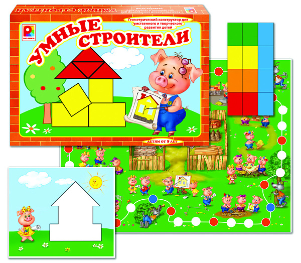 Игра настольная (ходилка) с кубиком и фишками "УМНЫЕ СТРОИТЕЛИ"
