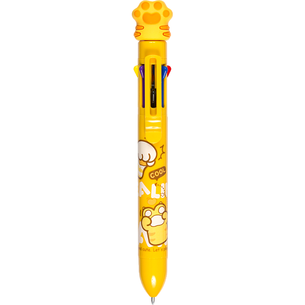 Ручка шариковая автомат. 0,7 мм deVENTE. Cat Paw 8-ми цветная, чернила на масляной основе,Ассорти 6 дизайнов