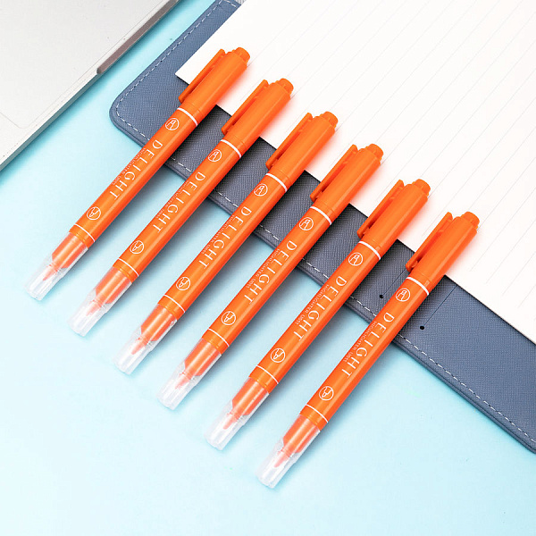 Маркер-текстовыделитель 1-4 мм Deli двойной пиш. наконечник оранжевый