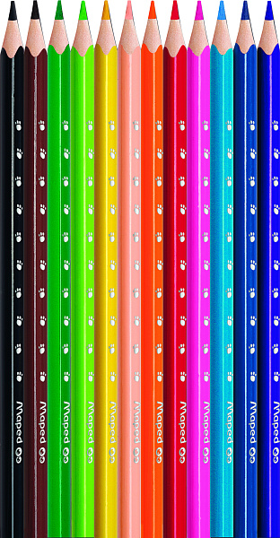 Карандаши 12 цв. Maped PULSE пластиковые, в к/к