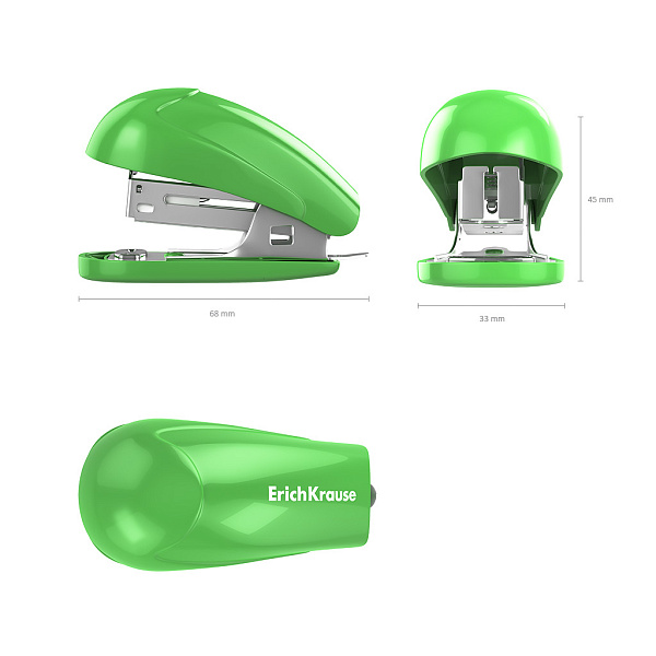 Степлер МИНИ на 20 л. 24/6-26/6 ErichKrause Compact Neon ассорти