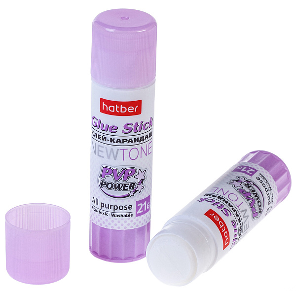 Клей-карандаш  21 г Hatber -NEWtone- в картонной Дисплей-витрине