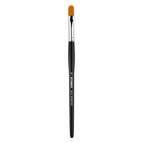 Кисть для акрила Sketchmarker 343 синтетика мягкая овальная ручка длинная №10