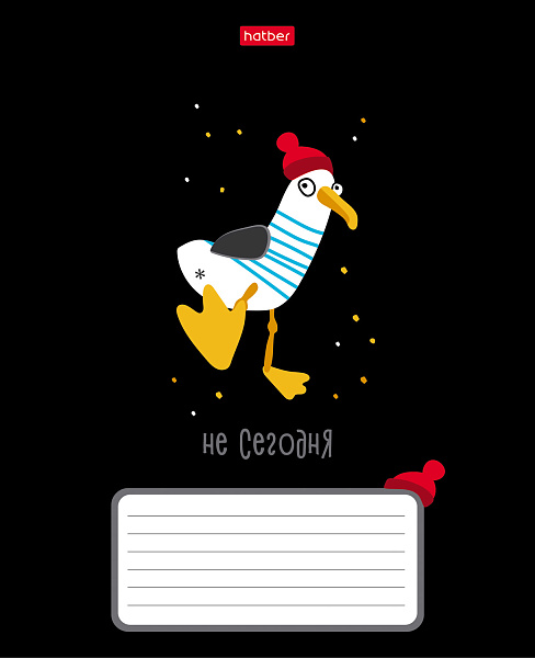 Тетрадь 18 листов в клетку "Приключения чайки" А5ф 60-65г/кв.м на скобе Обл. мел.картон 5 диз.в блоке скругл.углы 